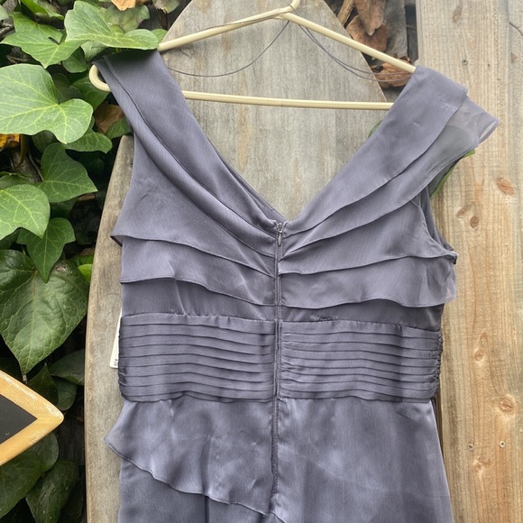 NWT Adrianna Papell Occasions Smokey Grey Full Length Dress - Picture 3 of 7